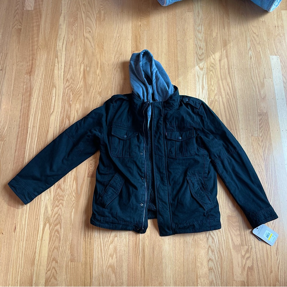 Levi’s Men’s Black Jacket with Hood